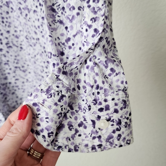 LAUREN RALPH LAUREN Micro Ditsy‎ Floral Button Up Shirt Coquette Cottagecore S - Picture 6 of 8